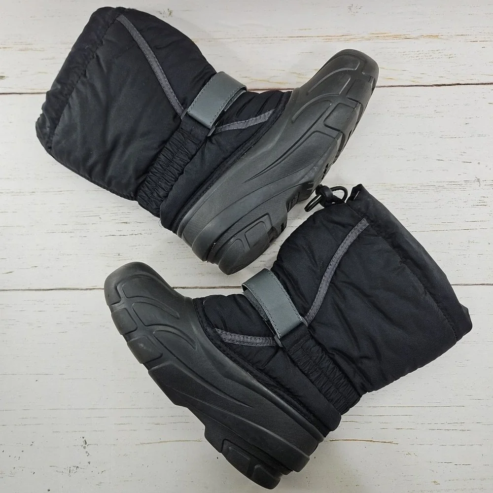 Sorel Flurry Youth 1 Black Winter Snow Boots Insulated Wool‎ Lined NY1798-012